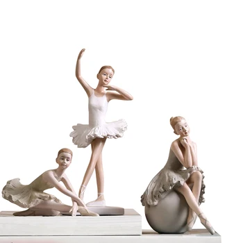 TANGCHAO Nordic Styl Balet Dívka Socha Kreativní Domova Pryskyřice Balet Figurky Pro Domácí Pokoj Dekorace Dárek Pro Přítelkyni