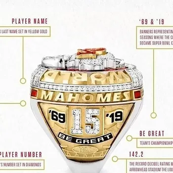 Kansas City Chiefs Basketbal Mistrovské Prsteny Pro Muže Vintage Robustní Zlatý Prsten Nastavit 2021 Módní Šperky Trend Dárek
