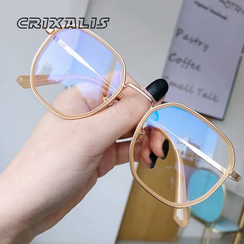 CRIXALIS hranaté Kovové Brýle Rám Pro Ženy 2021 Luxusní Design Vintage Čtení Modré Světlo Brýle Žena UV400 lunetě femme