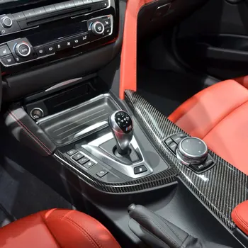 Real Carbon Fiber Auto Gear Shift L Tvar Lišty Střihu Pro BMW F80 F82 F83 M3 M4-2018 LHD Auto Styling Příslušenství