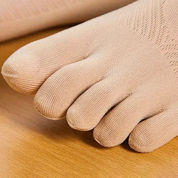 3Pairs Příležitostné Letní Neviditelné Silikonové protiskluzové prstové Ponožky Vtipné Bavlna Pět prstů Ponožky Ženy Ultratenkých Komprese Soxs 2021