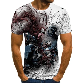 Teror Jed 3D Tisk T-Shirt Pánské Dámské Boys O-Neck Streetwear, Hip Hop Krátký Rukáv Nadrozměrné Krátký Rukáv Letní 2021