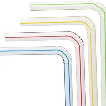 100ks Plastové Brčka 8 Cm Dlouhá Multi-barevné Pruhované Jednorázové Brčka Párty Multi Barevné Rainbow Slámy