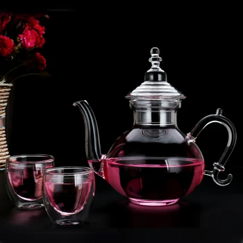 Konvice na čaj bylinkový čaj set s filtrem díru čaj hrnec nastavit transparentní skleněný čajový set, černý čaj, káva hrnec