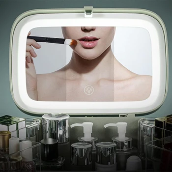 Luxusní Kosmetické Úložný Box s Led Zrcadlo Světlo Desktop Make-up Organizátor Případě, Prach-Důkaz Zásuvka Typ Organizer na Šperky
