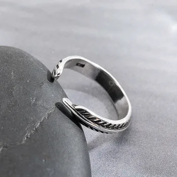 S925 Mincovní Stříbro Prsteny Pro Ženy Otevírání Nastavitelné Geometrické Retro Punk Design, Módní Jednoduché Šperky korejská Verze INEFFA