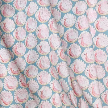 Páv 80. let, Jako Liberty Bavlna Popelín Textilie Pro Děti Dětské Šití Látkové Šaty Sukně DIY Ruční Patchwork Metr 2021