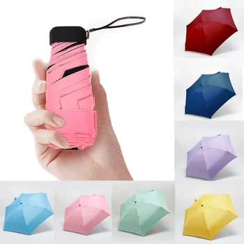 Mini Skládací Deštník, Déšť Kapsy Slunečník Holky, Anti-UV Vodotěsné Přenosné Cestovní Deštník