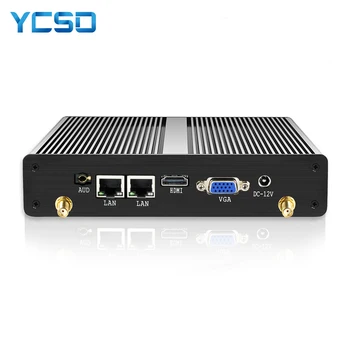 YCSD pasivním chlazením Mini PC s Dual LAN Celeron N2830 J1800 J1900 PC 2*Sériový port, 2*LAN, WiFi, HDMI, VGA HTPC Počítače Nuc Mini pc Windows10