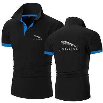 2021 Jaguar Letní krátký Rukáv Polo Tričko muži módní polo košile casual Slim jednobarevné obchodní muži polo košile muži oblečení