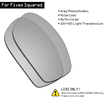 SmartVLT Polarizované sluneční Brýle Náhradní Objektivy pro Oakley Fives Squared - Samozabarvovací Šedá