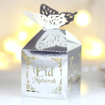 50ks Dárkové Karty Boxy Velkoobchodní Balení Cake Box Pro Dárek Dárková Taška Eid Snack Kontejner Muslimské Úložný Box Karton Tašky Případě