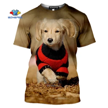 SONSPEE Jezevčík T-shirt 3D Tisk Muži Tričko Ležérní Letní O-Neck Krátký Rukáv Unisex Hip Hop Fitness Tričko Tee Štěně Top