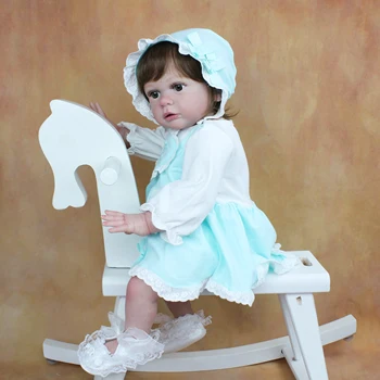 60 CM 3D-Barvy Kůže Měkké Silikonové Reborn Baby Panenky Pro Dívky Látkové Tělo Jako Skutečná Princezna Batole Hračky zdobit Živý Bebe