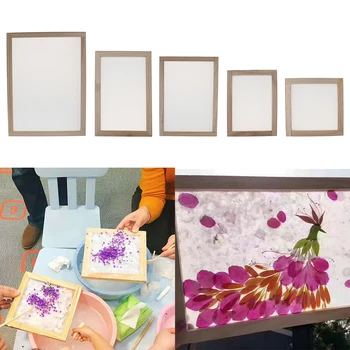 Papírenský Obrazovce Papírenství Rám Papír Maker Kit Dodávek, Použití s Paperbark, květů a Ploché Listy