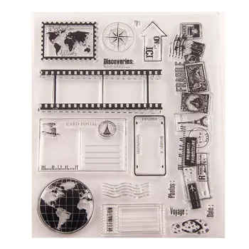 Cestovní Mapa Světa Nové Album Fotografické Karty Účet Razítko Clear Stamp Transparentní Razítko Handmade Karty Razítko
