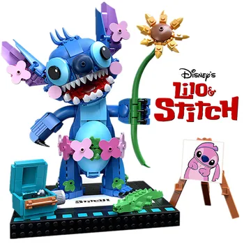 Nové Disney Lilo & Stitch Hračky Kreslený Obrázek Styl Praktických Dovedností Model Stavebních Bloků, Cihel, Mozku, Hra, Dárek, Dítě, Narozeniny