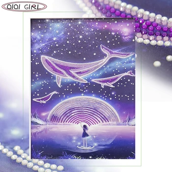 QIQI Dívka 5D diamond malby, výšivky crystal mozaika umění hvězdičkový sea cartoon pro Děti Dárek Ručně vyráběné hobby Drahokamu obraz hom