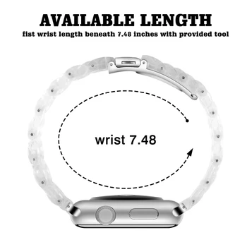 Nejnovější Popruh pro Apple Watch Band Série 6 SE 5 4 321 Transparentní pro Iwatch náramek 38 mm 40 mm 42 mm 44 mm Watchband příslušenství