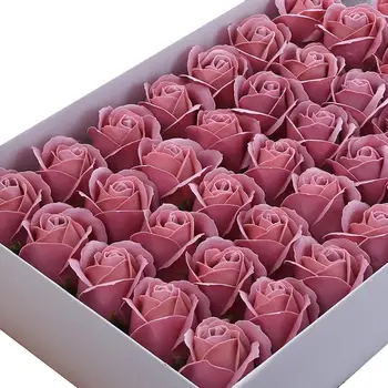 50ks 3-vrstvy Simulované Růžové Vonné Mýdlo Květ Vánoční Valentine Dárek k Narozeninám, Svatební Dekorace