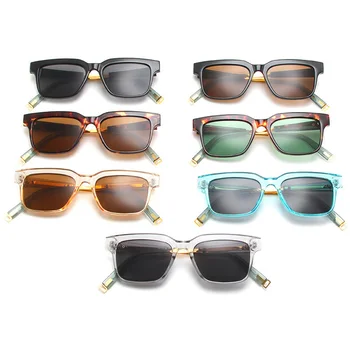 TAK&EI Retro Metal Square Ženy, sluneční Brýle, Módní Šampaňské Leopard Brýle Odstíny UV400 Trendy Muže Candy Barva Sluneční Brýle