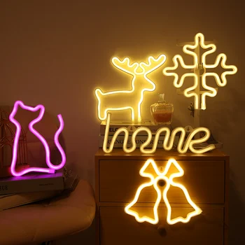 Led Neon Světlo Barevné Duhy Umění Znamení Visí Noční Lampa Pro Domácí Party Svatební Ložnice Dekorace Vánoční Dárek Neonové Lampy