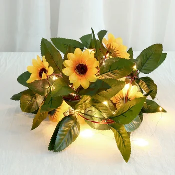 30LED 7.2 ft Sun Flower String Světla, Baterie Garland Rostliny Víla Světla pro den svatého Valentýna, Svatební Party Dekorace Ložnice