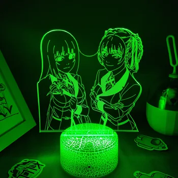 Anime Kakegurui Obrázek Meari Saotome Jabami Yumeko 3D LED RGB Noční Světla Cool Dárky Pro Přátele Lava Lampa, Postel, Stůl Dekor