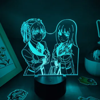 Anime Kakegurui Obrázek Meari Saotome Jabami Yumeko 3D LED RGB Noční Světla Cool Dárky Pro Přátele Lava Lampa, Postel, Stůl Dekor