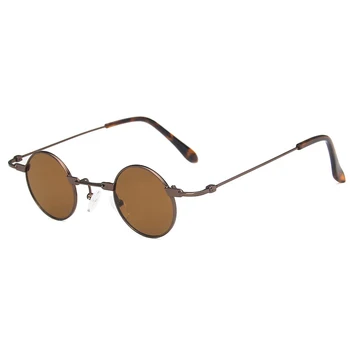 Malé Kulaté sluneční Brýle Muži Ženy UV400 Kovové Značky Návrhář Punk Sluneční Brýle Steampunk Vintage Brýle Černé Odstíny