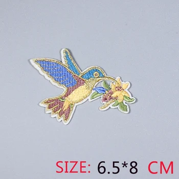 1ks Straky Zlatý Pták Žehlička Na Vyšívané Patch Pro Tkaniny Kreslený Odznak Oděvu Nášivky Příslušenství