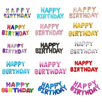 16 Palcová Písmena HAPPY BIRTHDAY Fóliové Balónky Happy Birthday Party Dekorace Děti, Abeceda Vzduchu Balónky Miminko Dodávky