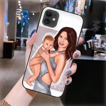Máma Baby Girl Fashion Rodina Telefon Pouzdro Pro iPhone 12 Mini 11 Pro XS Max X XR 7 8 Plus Soft TPU Zadní Kryt