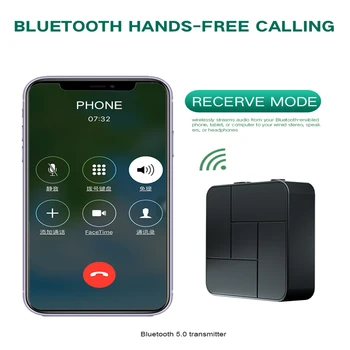 Bluetooth 5.0 Přijímač Vysílač 3,5 mm 3,5 mm AUX Jack RCA USB Dongle Bezdrátový Audio Adaptér Handsfree Volání Pro TV, PC, sluchátka