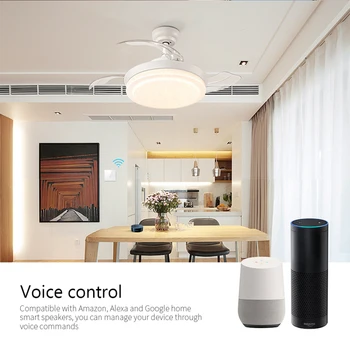 Tuya Wifi Ventilátor Vypínač Různé Rychlosti Řízené APLIKACE Dálkové Ovládání Inteligentní Stropní Ventilátor Lampa Panel Pro Alexa/Google Domov