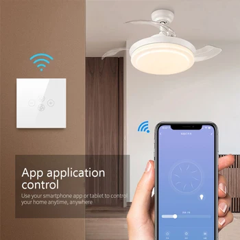 Tuya Wifi Ventilátor Vypínač Různé Rychlosti Řízené APLIKACE Dálkové Ovládání Inteligentní Stropní Ventilátor Lampa Panel Pro Alexa/Google Domov