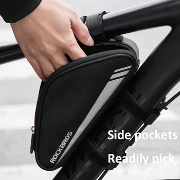 ROCKBROS Cyklistické Tašky 0,7 L Reflexní Zvýraznění Trojúhelník Přední Světlo Bike Mobilní Telefon Bag Horské Silnici, Jízda na Kole Příslušenství