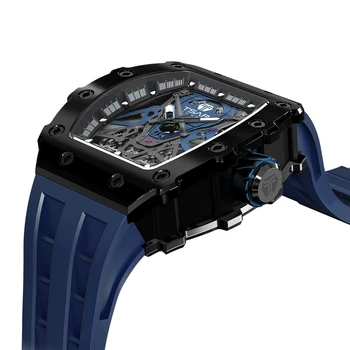 TSAR BOMBA Pánské Automatické Hodinky Tonneau Design Sapphire z Nerez Oceli, Vodotěsné Mechanické hodinky Luxusní Módní Dárek