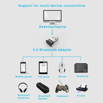 USB Bluetooth-kompatibilní PC 4.0 Adaptér Bluetooth Přijímač Vysílač Bezdrátový USB Adaptér 5.0 pro Počítače Dongle
