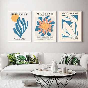 Retro Matisse Plakát A Vytiskne Abstraktní Umění Zdi Malířské Plátno Barevné Rostliny Obraz Pro Obývací Pokoj Nordic Home Decor
