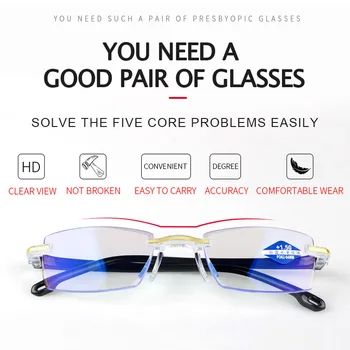Nový Anti Blue Ray Brýle na Čtení Muži Ženy Vrtaných Řezání Presbyopie Brýle pro Ženy, Brýle, Měkké, Anti-modré Světlo Brýle