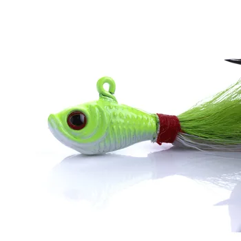 7cm-25g bucktail přípravky lze vybrat 3D oči Svítící mořské big game Bass bucktail rybářské návnady