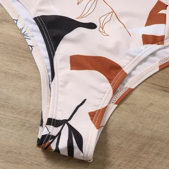 Bikiny Set Dámské Módní tílko Sexy Rozdělit Tisk Otevřít Zpět Bikini Plavky Bikiny Maio Feminino Praia Létě 2021