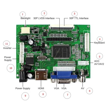 HDMI+VGA+AV Control Board Monitor Kit pro LP156WH4 LP156WH4-TLA1 LP156WH4(TL)(A1) LCD LED screen Controller Board Řidiče