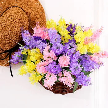 1 Kytice Umělé Rostliny Provence Levandule Květiny Vysoké Kvality Řemesla, Květinové Dekorace Na Zeď Home Obývací Pokoj Decor Svatební