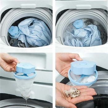 AGN Domů Koupelnové Výrobky Mesh Filter Bag Filtrační systém pro Odstranění Vlasů Vlny Plovoucí Podložka Styl na Prádlo Čistící potřeby