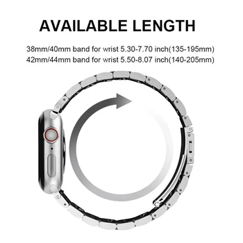 Z nerezové Oceli Popruh Pro Apple Watch Band 40 mm 44 mm 38 mm 42 mm Kovový Náramek Motýl Spony Popruh na Zápěstí Pro iWatch 6 SE 5 4 3
