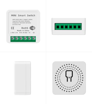 16A Tuya Mini Smart Switch Wi-fi 2-Way Doma Diy Moduly Dálkového Ovládání APLIKACE Hlasem Časovač Přepínače Kompatibilní S Alexa Google Domov