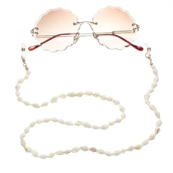 Brýle Řetězce Natrual Sea Shell Připojen Silikonové Smyčky Ženy, Sluneční Brýle, Příslušenství Seabeach Náhrdelník Dárek