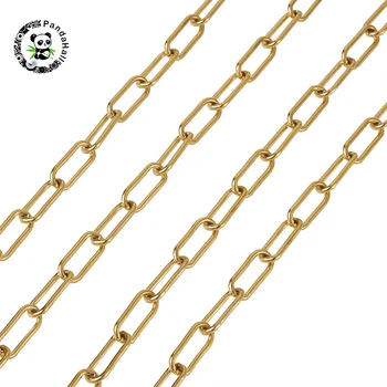 5m/Roll Módní Lano Řetěz Náhrdelník z Nerezové Oceli Sponky Řetězce Tažené Prodloužený Kabelové Řetězy 17x7x1.6mm